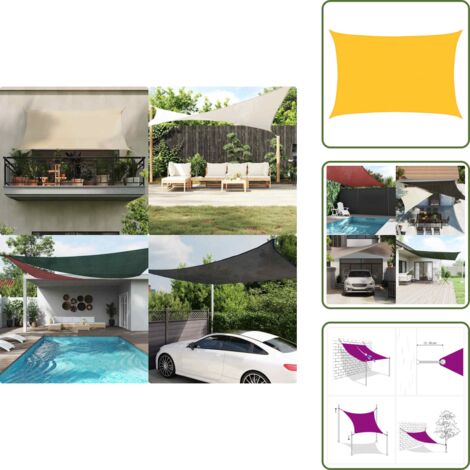 Toldo para jardín - vidaXL Toldo de vela rectangular HDPE amarillo 160 g/m² 5x7 m - Toldo para terraza
