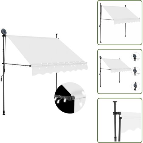 Toldo para jardín - vidaXL Toldo manual retráctil con LED crema 100 cm - Toldo para terraza