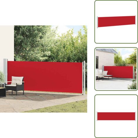 Toldo para patio - vidaXL Toldo lateral retráctil para patio rojo 140x600 cm - Toldo para balcón