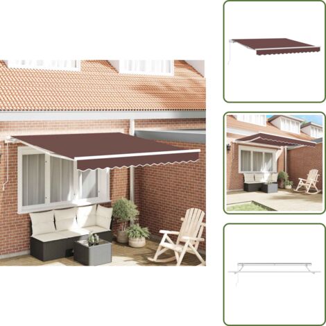 Toldo para patios - vidaXL Toldo retráctil manual marrón 300x250 cm - Toldo para terrazas