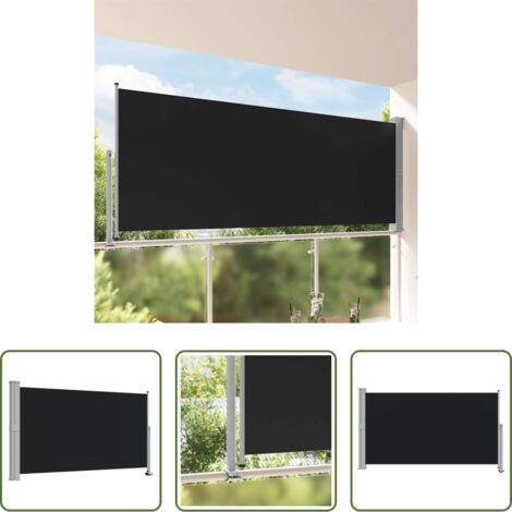 Toldo para terraza -  Toldo lateral retráctil para patio 140x300 cm negro