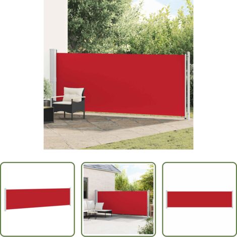 Toldo para terraza -  Toldo lateral retráctil para patio rojo 600x160 cm