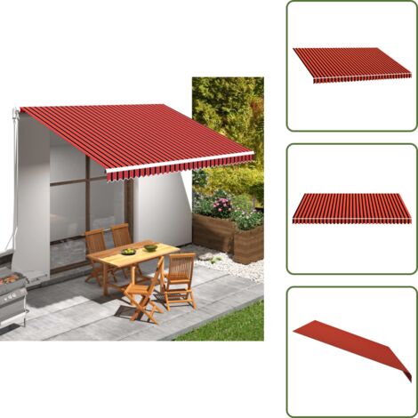 Toldo para terraza - vidaXL Toldo de lona naranja y marrón 4,5x3 m - Toldo para patio
