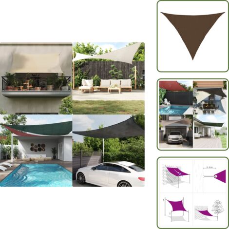 Toldo para terraza - vidaXL Toldo de vela HDPE marrón 160 g/m² 3,5x3,5x4,9 m - Toldo para balcón