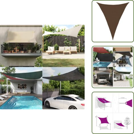 Toldo para terraza - vidaXL Toldo de vela HDPE marrón 160 g/m² 3x4x4 m - Toldo para balcón
