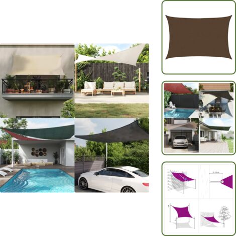 Toldo para terraza - vidaXL Toldo de vela HDPE marrón 160 g/m² 4x5 m - Toldo para balcón