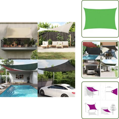 Toldo para terraza - vidaXL Toldo de vela HDPE verde claro 160 g/m² 3,5x4,5 m - Toldo para balcón