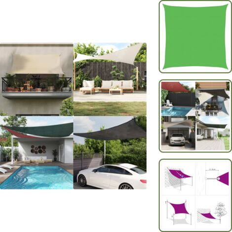 Toldo para terraza - vidaXL Toldo de vela HDPE verde claro 160 g/m² 4,5x4,5 m - Toldo para balcón