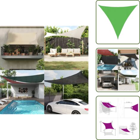 Toldo para terraza - vidaXL Toldo de vela HDPE verde claro 160 g/m² 4x4x4 m - Toldo para balcón