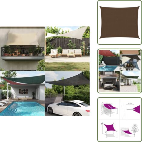 Toldo para terraza - vidaXL Toldo de vela marrón HDPE 160 g/m² 2,5x3 m - Toldo para balcón
