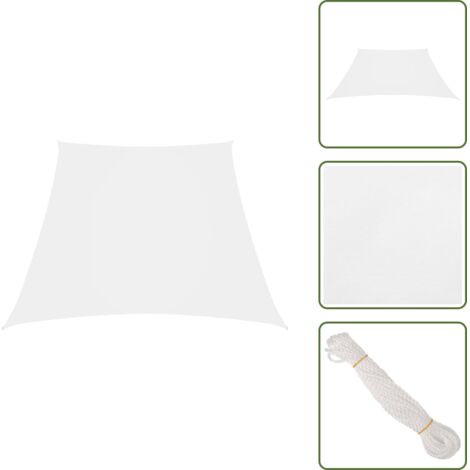 Toldo para terraza - vidaXL Toldo de vela trapezoidal de tela oxford blanco 3/5x4 m - Toldo para balcón