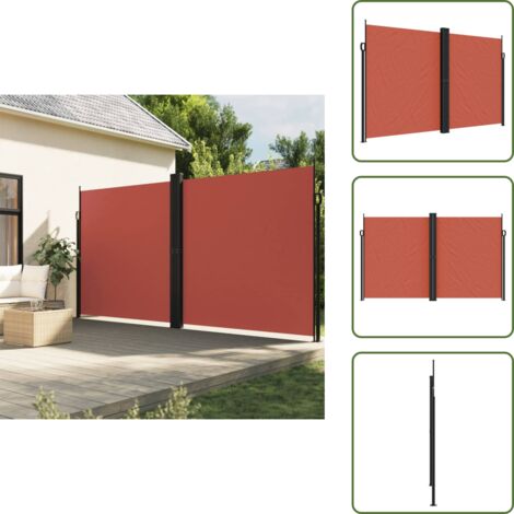 Toldo para terraza - vidaXL Toldo lateral retráctil terracota 200x1000 cm - Toldo para balcón