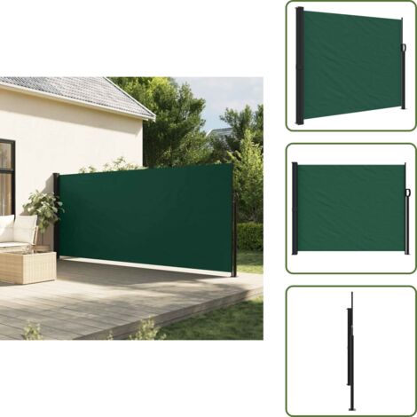 Toldo para terraza - vidaXL Toldo lateral retráctil verde oscuro 160x500 cm - Toldo para patio