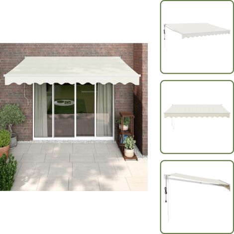 Toldo para terraza - vidaXL Toldo retráctil automático color crema 3,5x2,5 m - Toldo para balcones