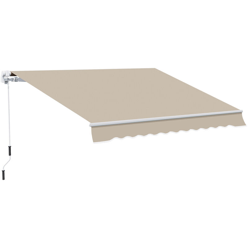 

Outsunny Toldo Manual Plegable de Aluminio con Manivela Terraza Balcón 395x245 cm Beige - Beige