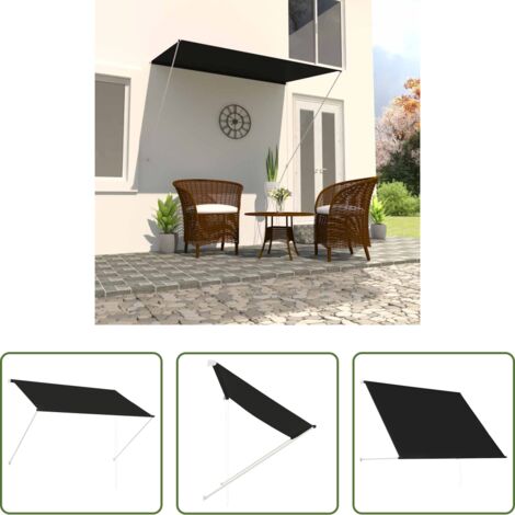 Toldo para ventana -  Toldo retráctil 200x150 cm gris antracita