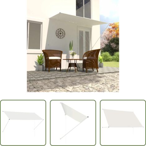 Toldo para ventana -  Toldo retráctil 250x150 cm crema