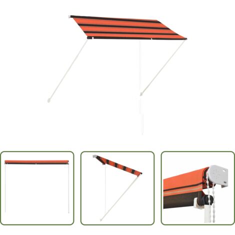 Toldo para ventana -  Toldo retráctil naranja y marrón 250x150 cm