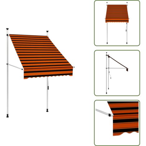 Toldo para ventana - vidaXL Toldo manual retráctil naranja y marrón 100 cm - Toldo para terraza