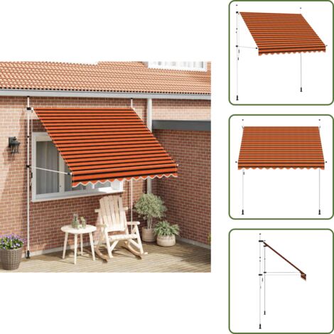 Toldo para ventana - vidaXL Toldo manual retráctil naranja y marrón 250 cm - Toldo para terraza