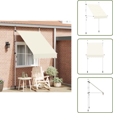 Toldo para ventana - vidaXL Toldo retráctil de operación manual 150 cm crema - Toldo para terraza