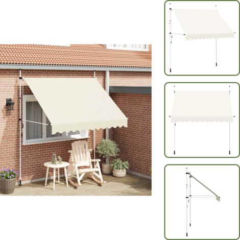 Toldo para ventana - vidaXL Toldo retráctil de operación manual 250 cm crema - Toldo para terraza