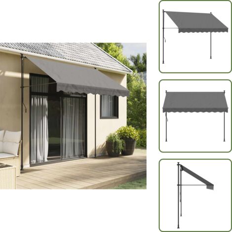 Toldo para ventana - vidaXL Toldo retráctil de tela y acero gris antracita 250x150 cm - Toldo de acero