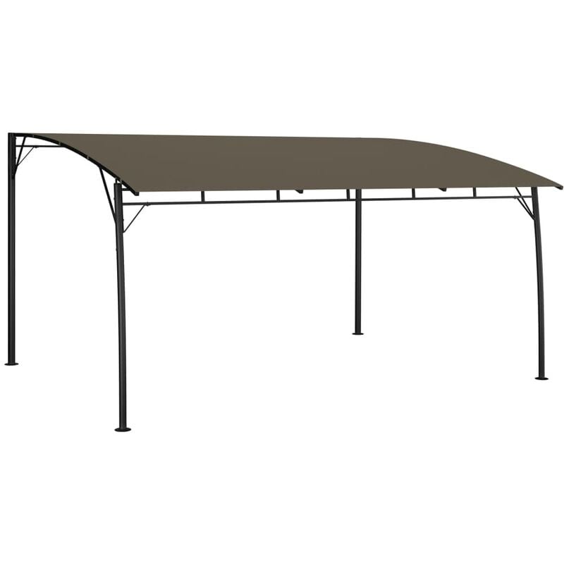 

Toldo parasol de jardín gris taupe 4x3x2,55 m