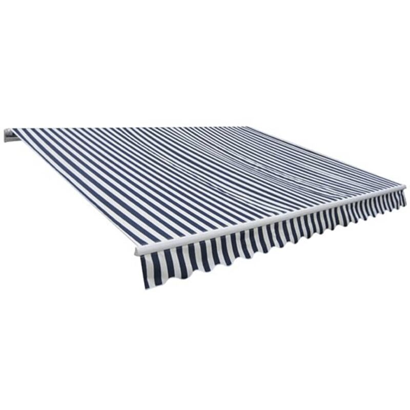 

Toldo Plegable 400 cm Azul Marino y Blanco - Azul - Vidaxl