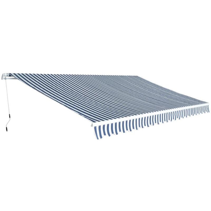 

Toldo plegable de operación manual 500 cm azul y blanco - Azul
