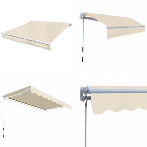 Toldo plegable de operación manual 300 cm crema - Toldo manual - Toldo exterior