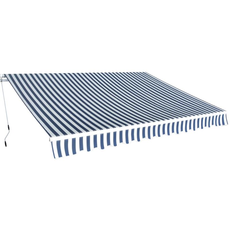 

Toldo plegable de operación manual 350 cm azul y blanco - Azul - Vidaxl