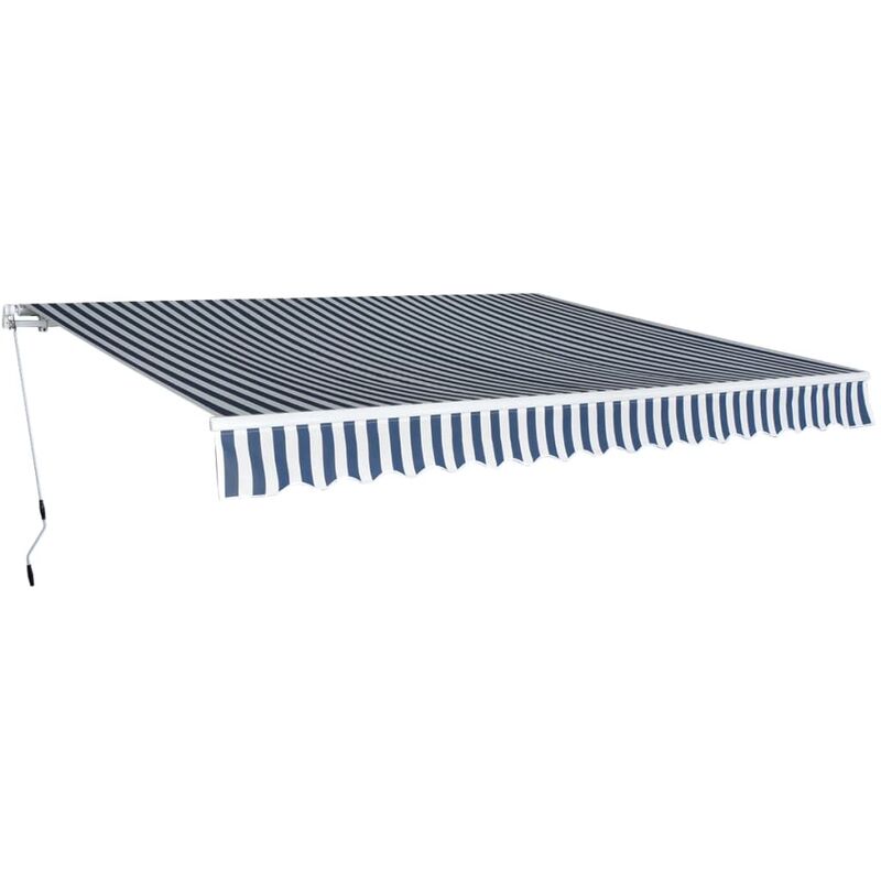 

Toldo plegable de operación manual 400 cm azul y blanco