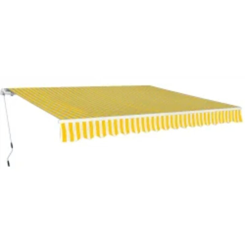 

Toldo plegable de operación manual 600 cm amarillo y blanco
