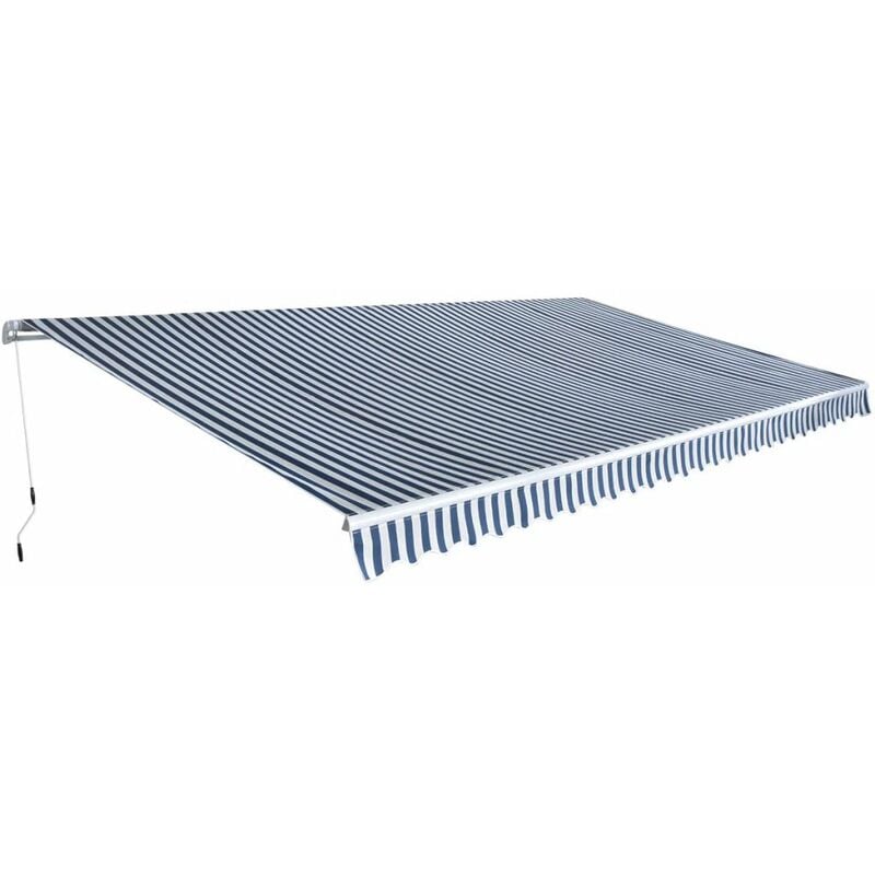 

Toldo plegable de operacion manual 600 cm azul y blanco