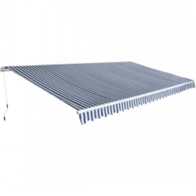 

Toldo plegable de operación manual 600 cm azul y blanco