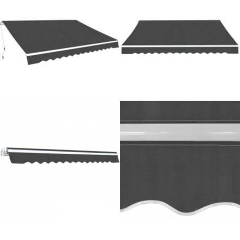 Toldo plegable de operación manual 600 cm gris antracita - Toldo exterior - Toldo manual