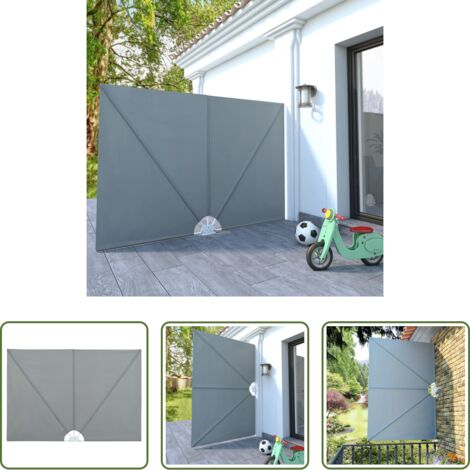 Toldo plegable -  Toldo lateral plegable terraza gris 240x160 cm