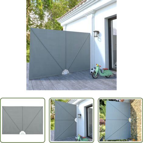 Toldo plegable -  Toldo lateral plegable terraza gris 300x200 cm