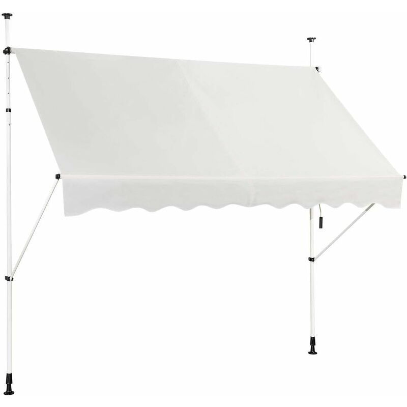 

Toldo Protección Solar Toldo de Balcón Regulable en Altura 200-300 centímetros Toldo con Manivela para Jardín (Beige, 250cm)