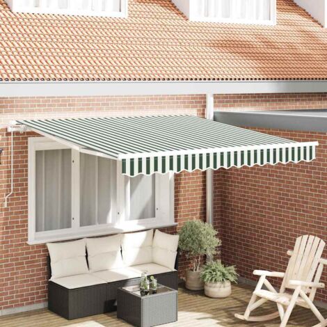 Toldo Rayado verde y  3 x 2,5 m Poliester y metal