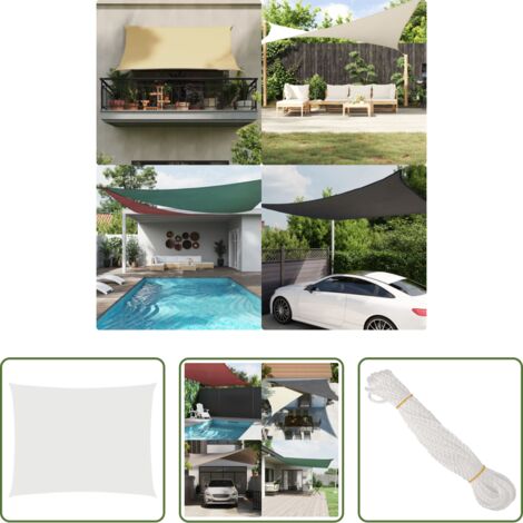Toldo rectangular -  Toldo de vela rectangular tela Oxford blanco 3x4,5 m