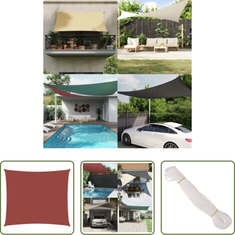 Toldo rectangular -  Toldo de vela rectangular tela Oxford terracota 2,5x3,5 m