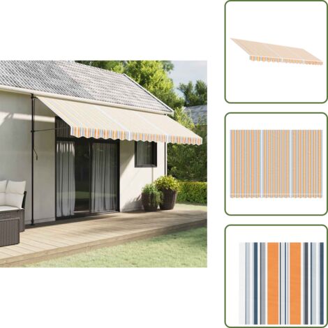 Toldo resistente al agua - vidaXL Tela de repuesto de toldo rayas de colores 4,5x3 m - Toldo UV