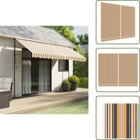 Toldo resistente al agua - vidaXL Tela de repuesto de toldo rayas de colores 4x3 m - Toldo UV