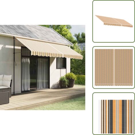 Toldo resistente al agua - vidaXL Tela de repuesto de toldo rayas de colores 4x3,5 m - Toldo UV