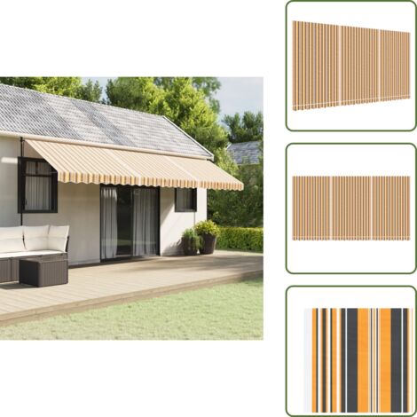 Toldo resistente al agua - vidaXL Tela de repuesto de toldo rayas de colores 6x3 m - Toldo UV