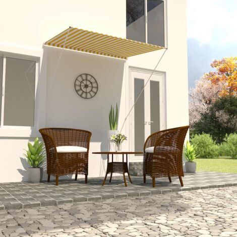 Toldo retráctil 150x150 cm amarillo y