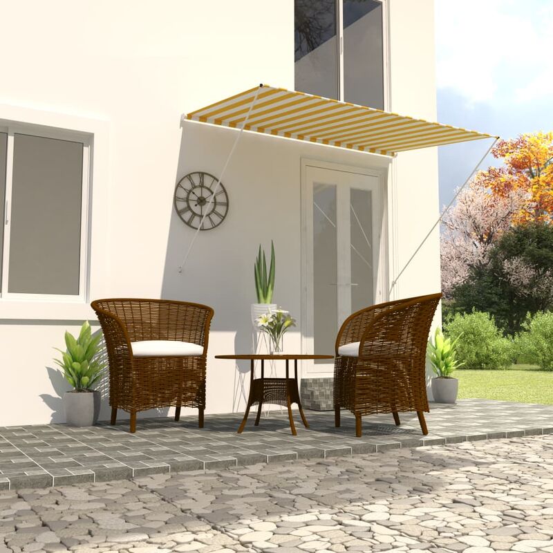 

Toldo retráctil 200x150 cm amarillo y blanco
