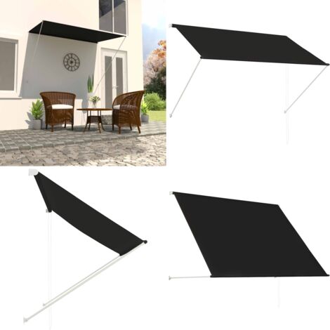 Toldo retráctil 200x150 cm gris antracita - Toldo para ventana - Toldo para terraza